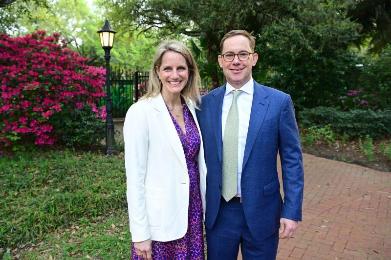photograph of Andrea Turner Moffitt, The 2024 Tulane Outstanding Social Entrepreneur of the Year, and Chris Britt, The 2024 Tulane Distinguished Entrepreneur of the Year.