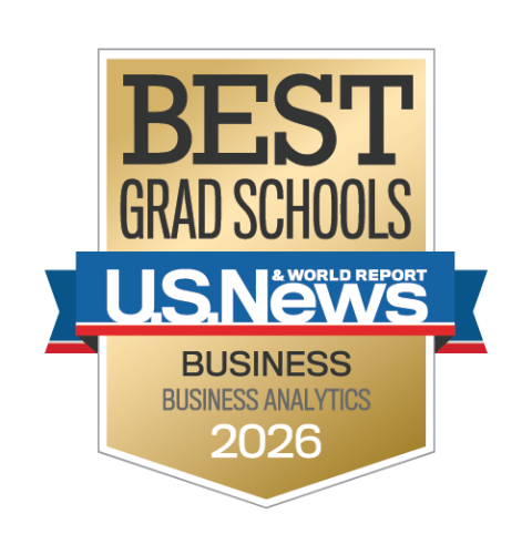 U.S. News Best Grad Schools Business Analytics 2026 award logo.