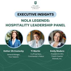 Executive Insights Hospitality Leadership Panelists Esther Oh Kostecky, Ti Martin and Emily Madero 