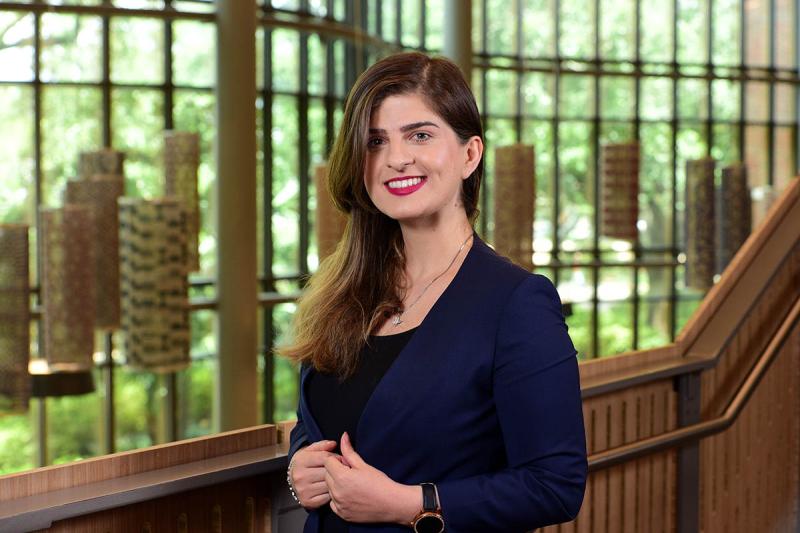 Fariba Farajbakhsh Mamaghani photographed in Goldring/Woldenberg Business Complex