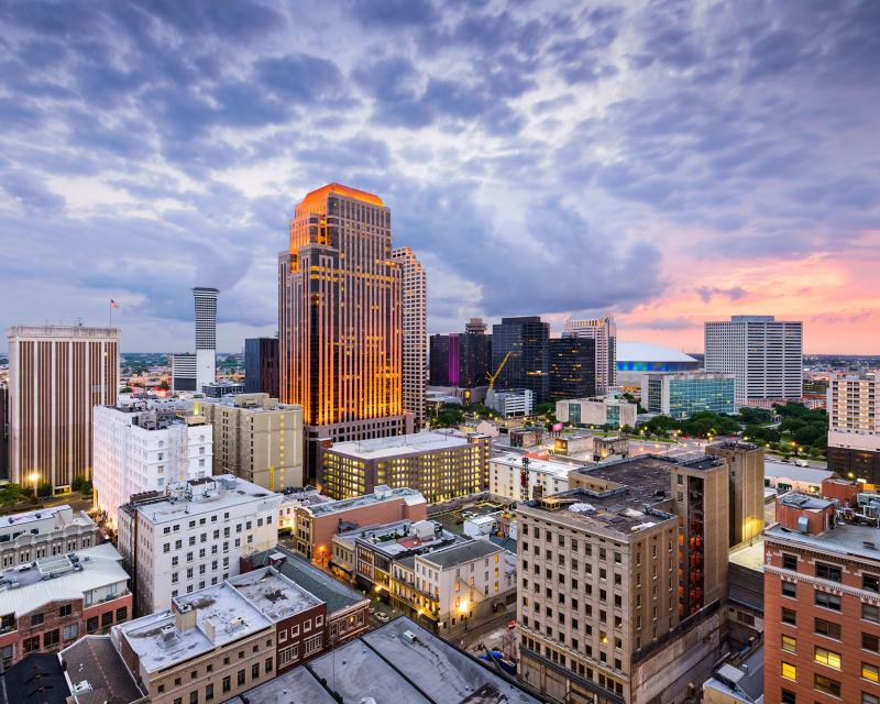 Downtown New Orleans at Sunset