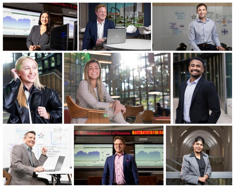 Collage of Tulane University Freeman School of Business students.