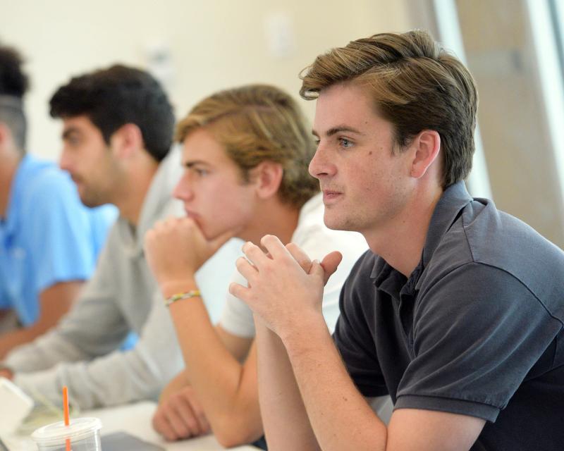 Undergrad students in class at Freeman Business School