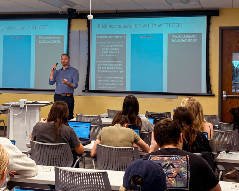 Tulane Freeman Sports Marketing professor teaches class