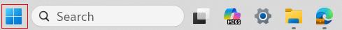 Windows task bar with the start button highlighted.