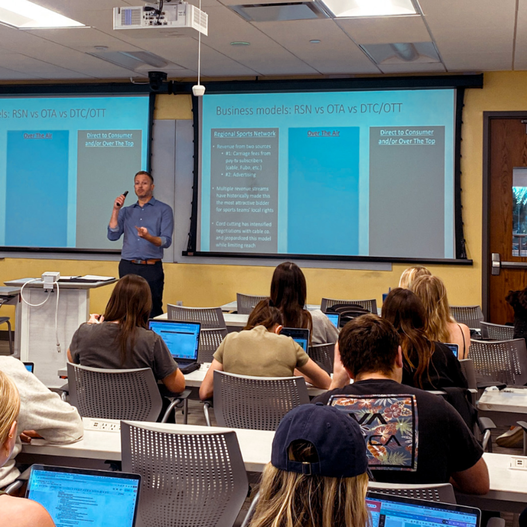 Tulane Freeman Sports Marketing professor teaches class